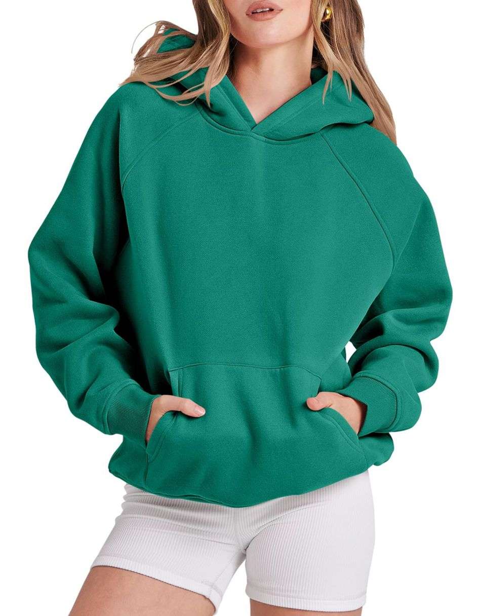 ANRABESS Women's Oversized Drop Shoulder Fleece Hoodie