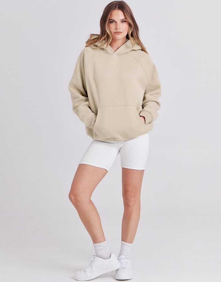 ANRABESS Women's Oversized Drop Shoulder Fleece Hoodie