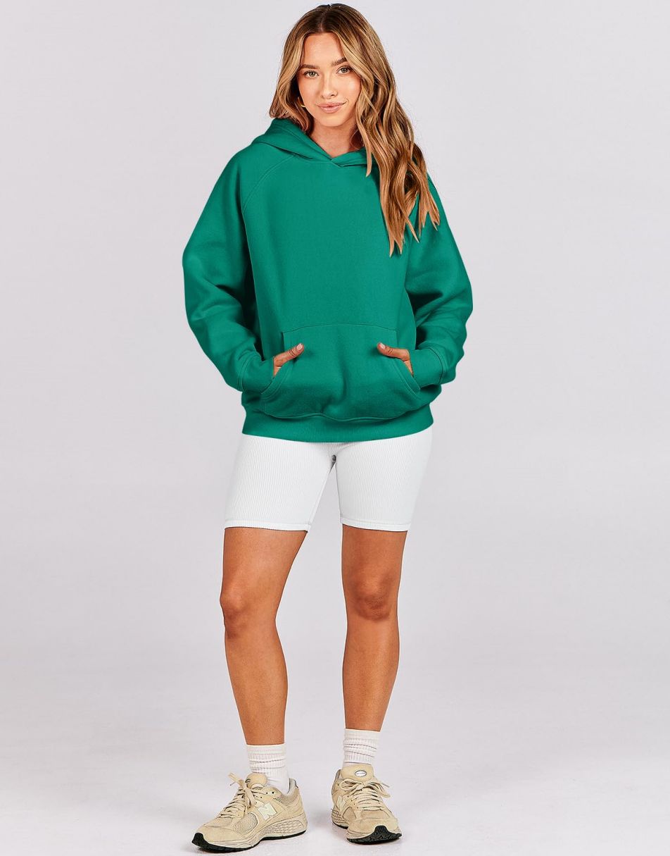 ANRABESS Women's Oversized Drop Shoulder Fleece Hoodie