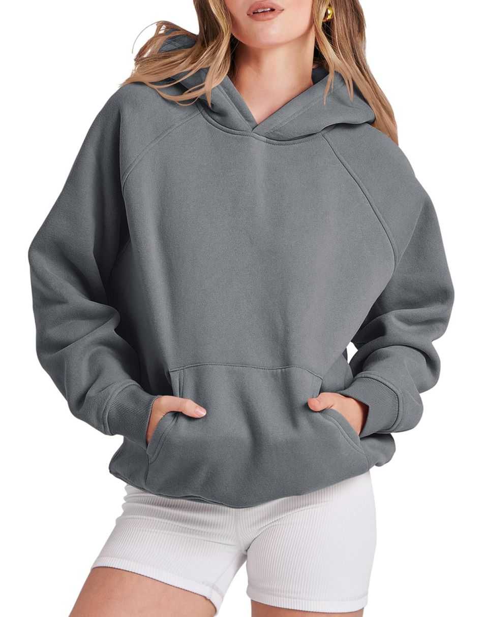 ANRABESS Women's Oversized Drop Shoulder Fleece Hoodie