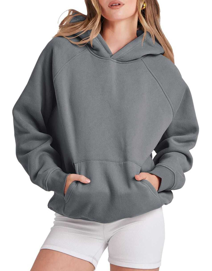 ANRABESS Women's Oversized Drop Shoulder Fleece Hoodie