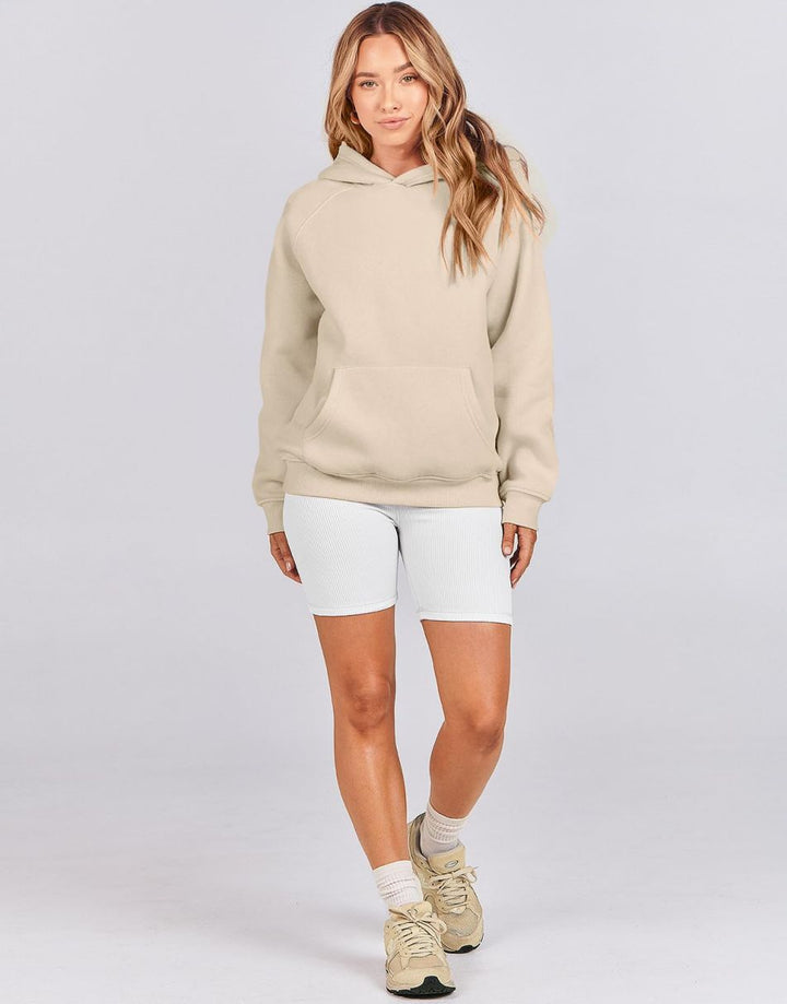 ANRABESS Women's Oversized Drop Shoulder Fleece Hoodie