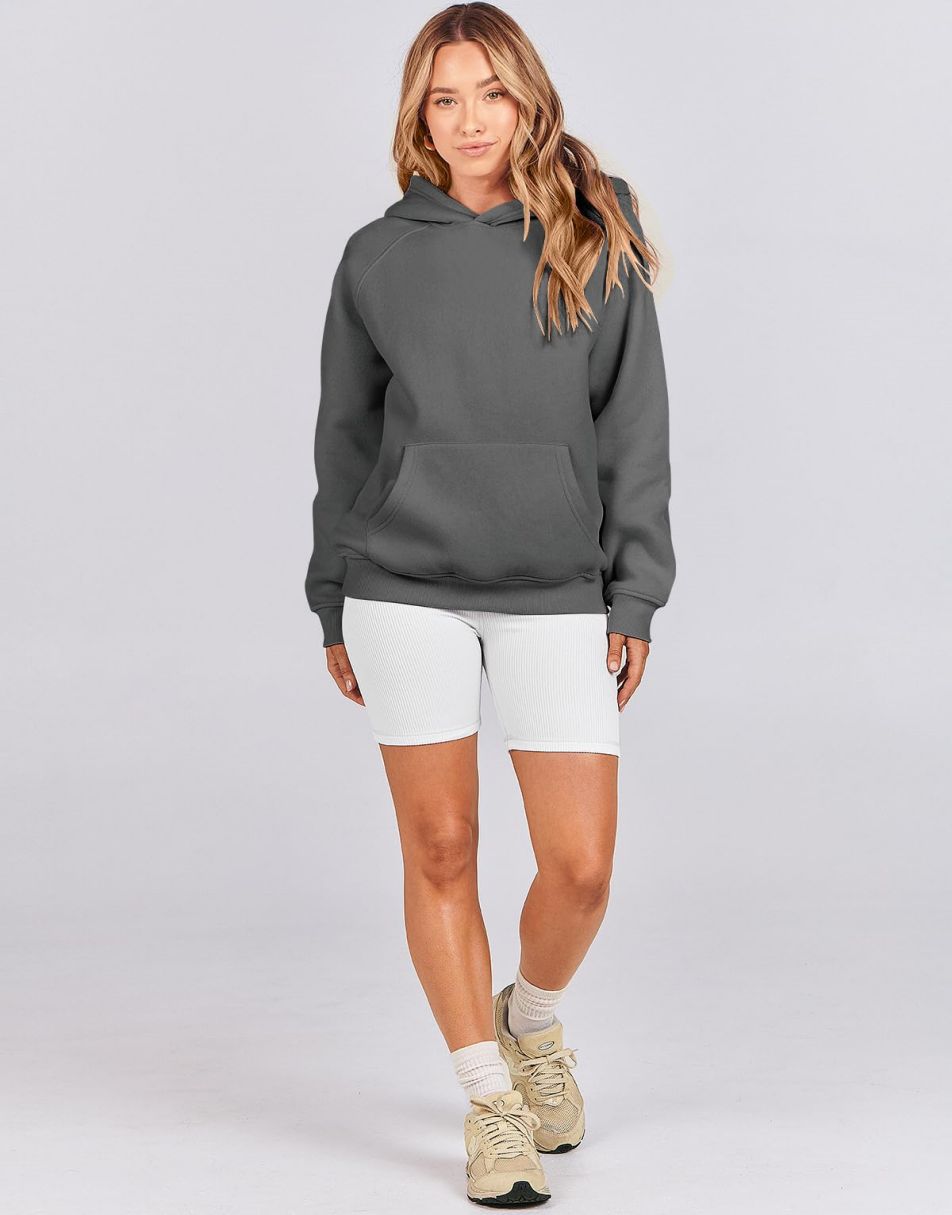 ANRABESS Women's Oversized Drop Shoulder Fleece Hoodie