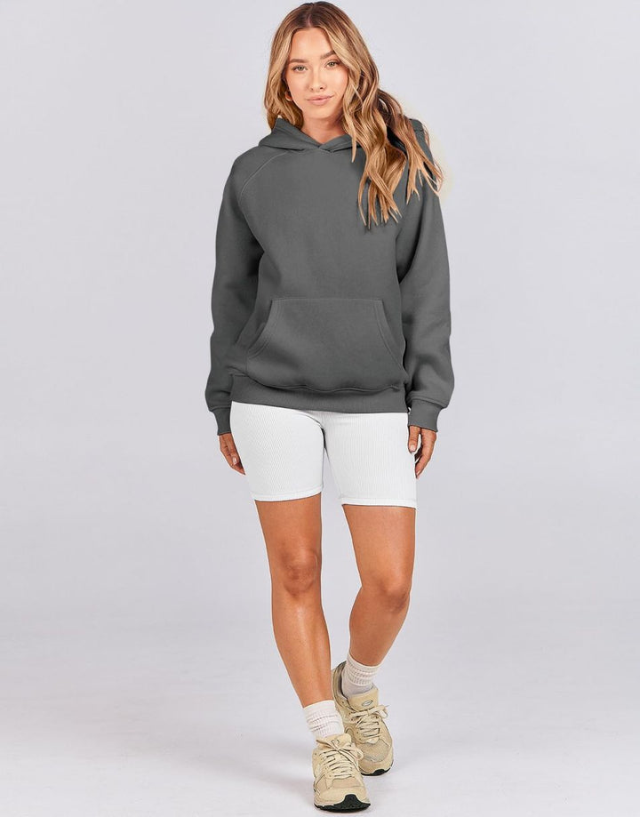 ANRABESS Women's Oversized Drop Shoulder Fleece Hoodie