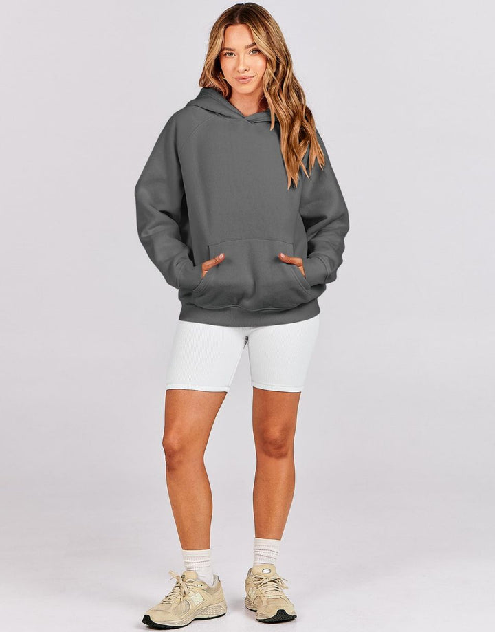 ANRABESS Women's Oversized Drop Shoulder Fleece Hoodie