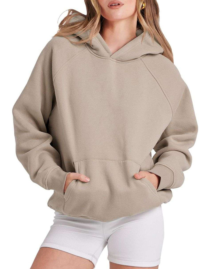 ANRABESS Women's Oversized Drop Shoulder Fleece Hoodie