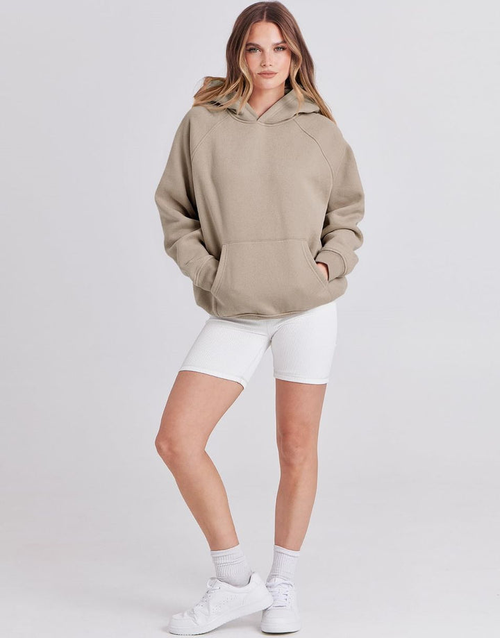 ANRABESS Women's Oversized Drop Shoulder Fleece Hoodie