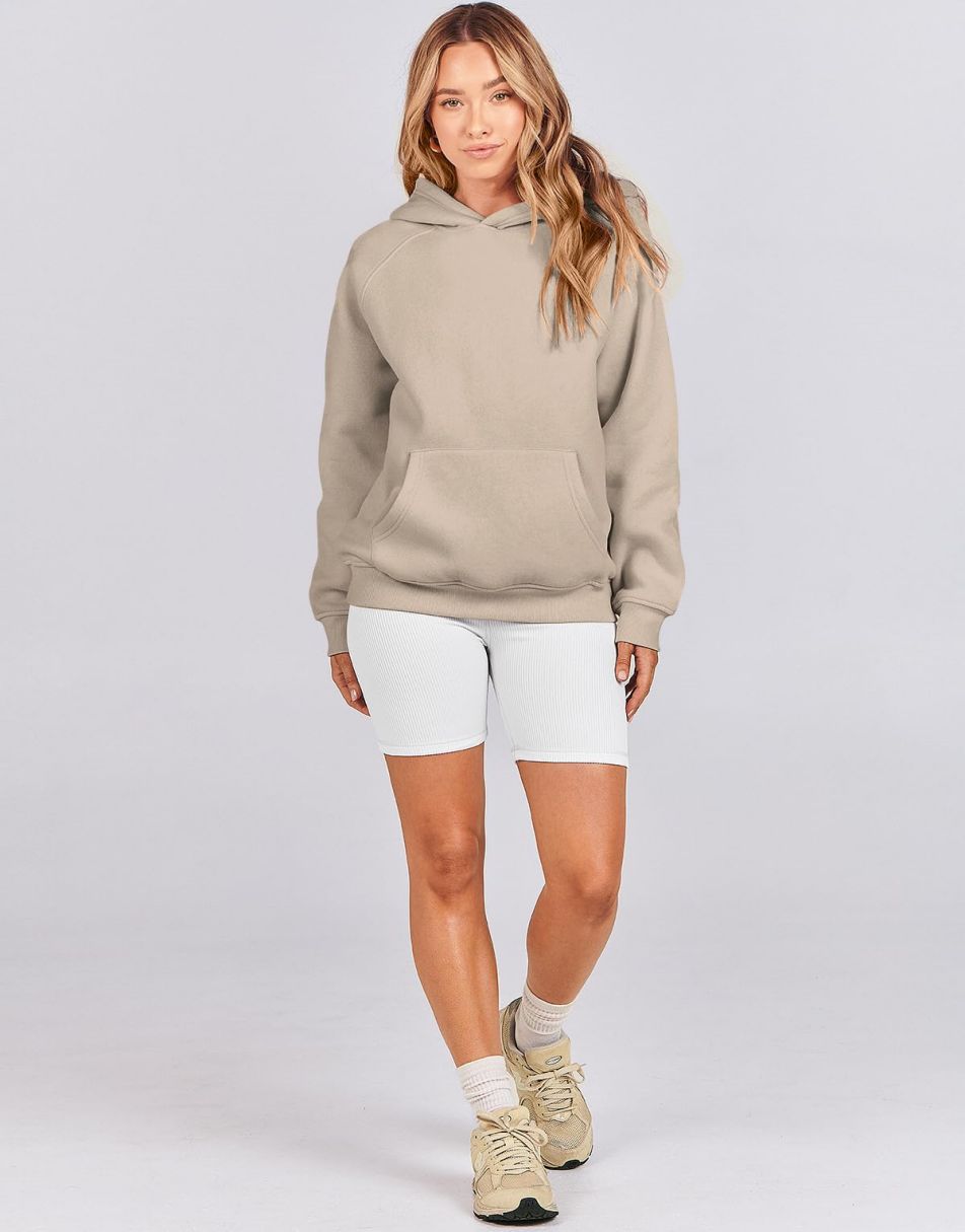 ANRABESS Women's Oversized Drop Shoulder Fleece Hoodie