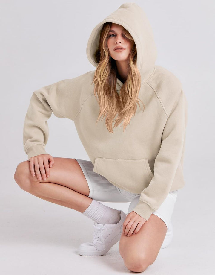 ANRABESS Women's Oversized Drop Shoulder Fleece Hoodie