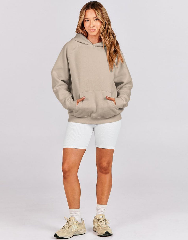 ANRABESS Women's Oversized Drop Shoulder Fleece Hoodie