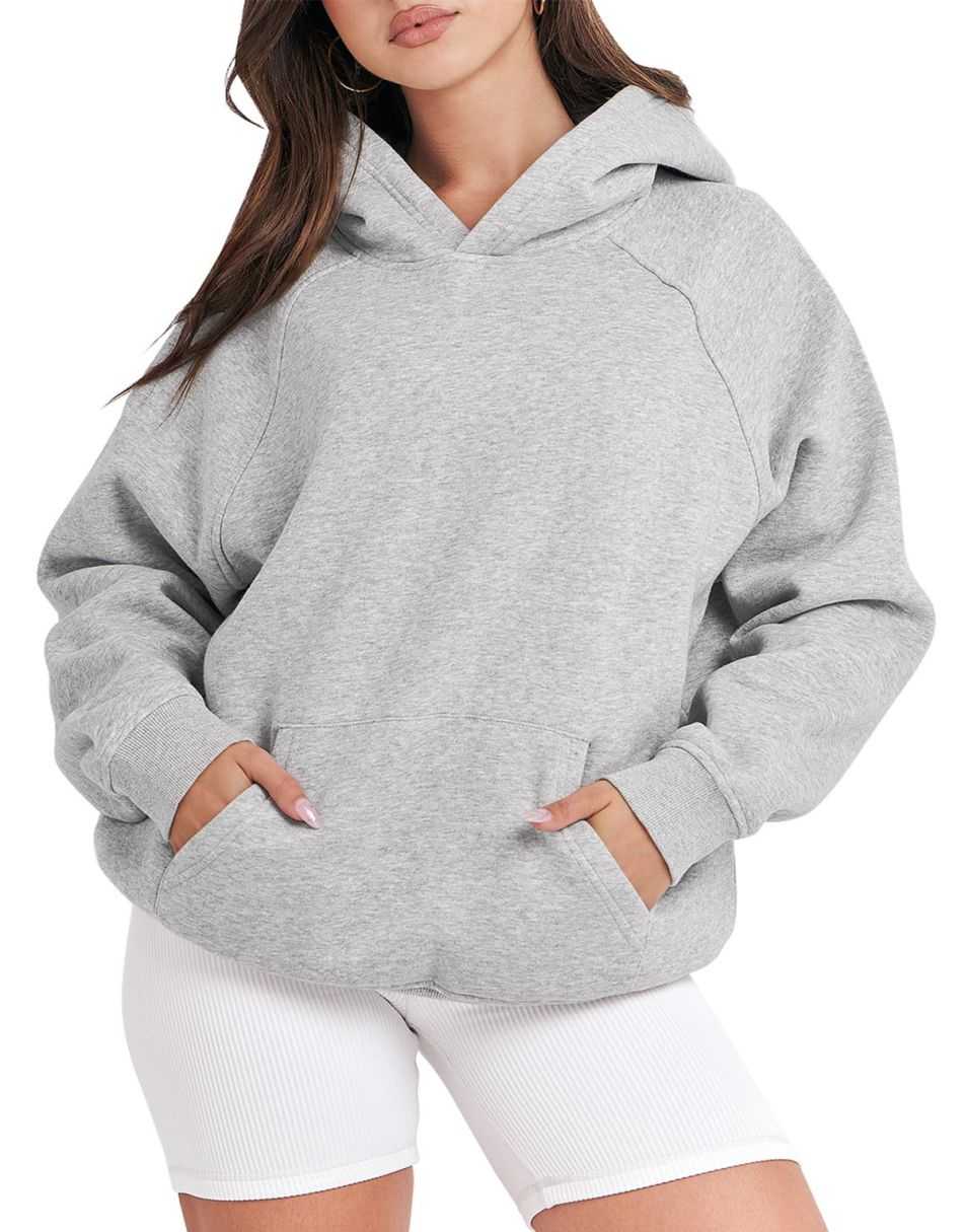 ANRABESS Women's Oversized Drop Shoulder Fleece Hoodie