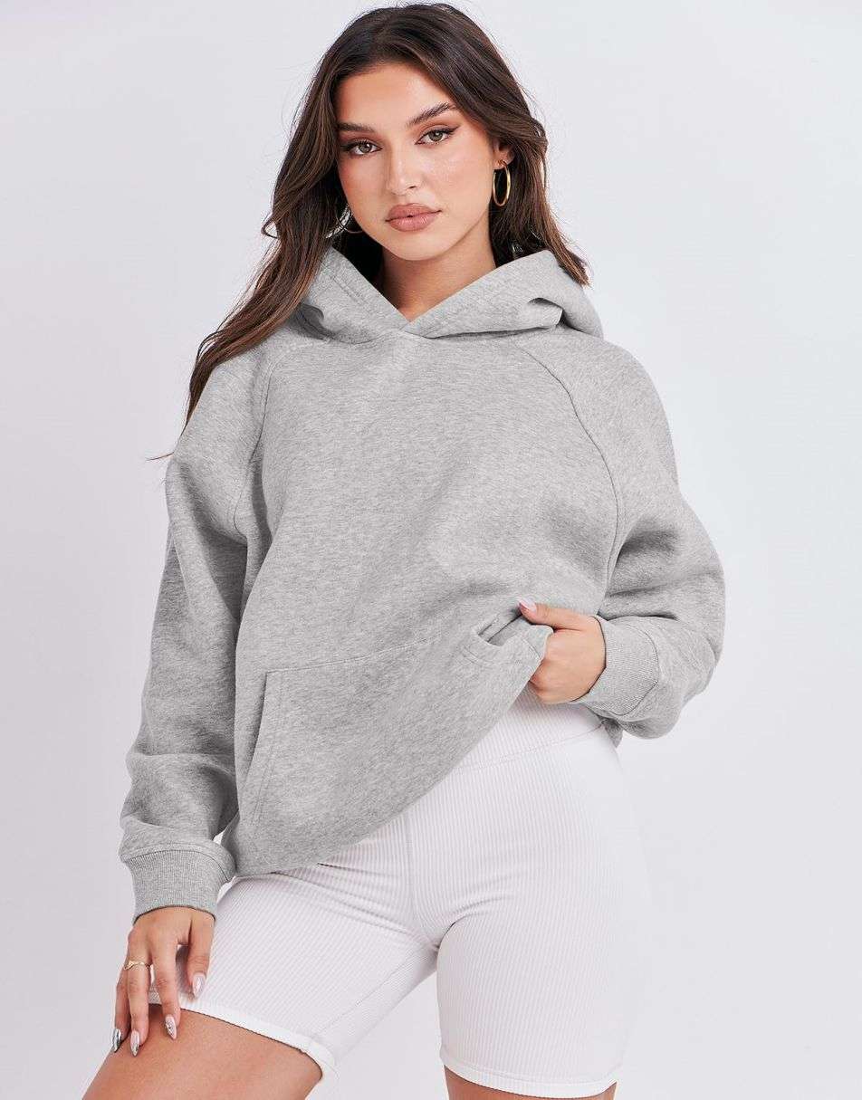 ANRABESS Women's Oversized Drop Shoulder Fleece Hoodie