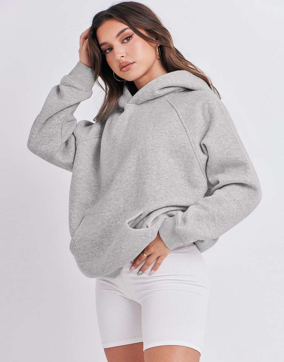 ANRABESS Women's Oversized Drop Shoulder Fleece Hoodie