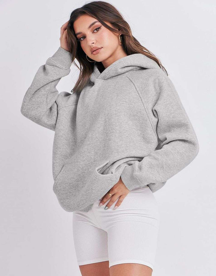 ANRABESS Women's Oversized Drop Shoulder Fleece Hoodie