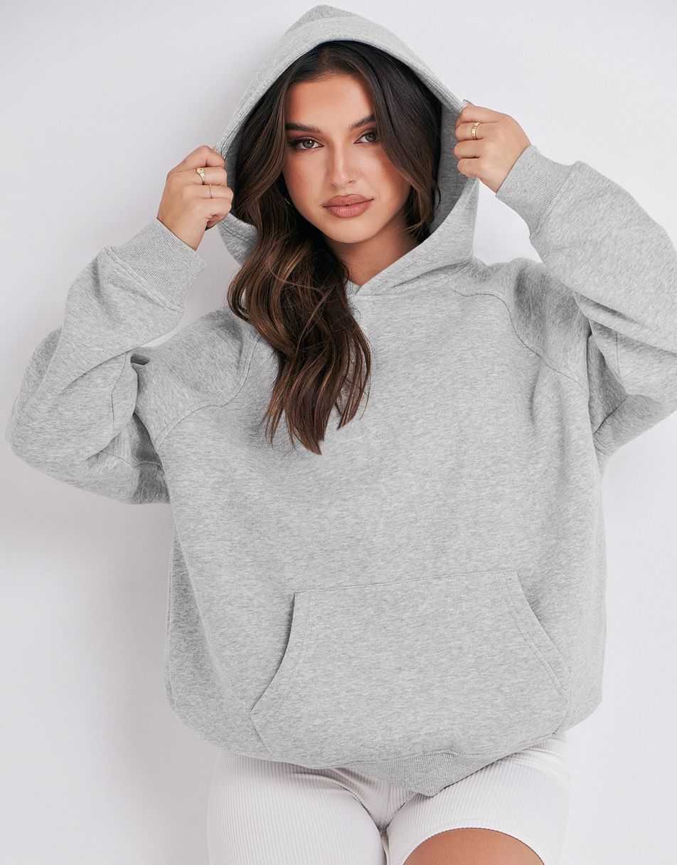 ANRABESS Women's Oversized Drop Shoulder Fleece Hoodie