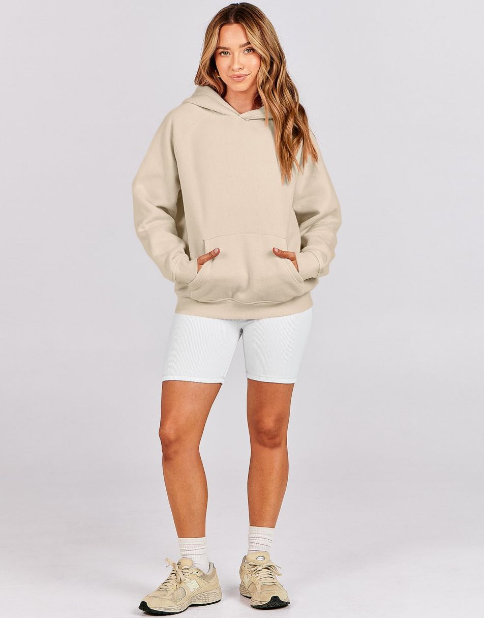 ANRABESS Women's Oversized Drop Shoulder Fleece Hoodie