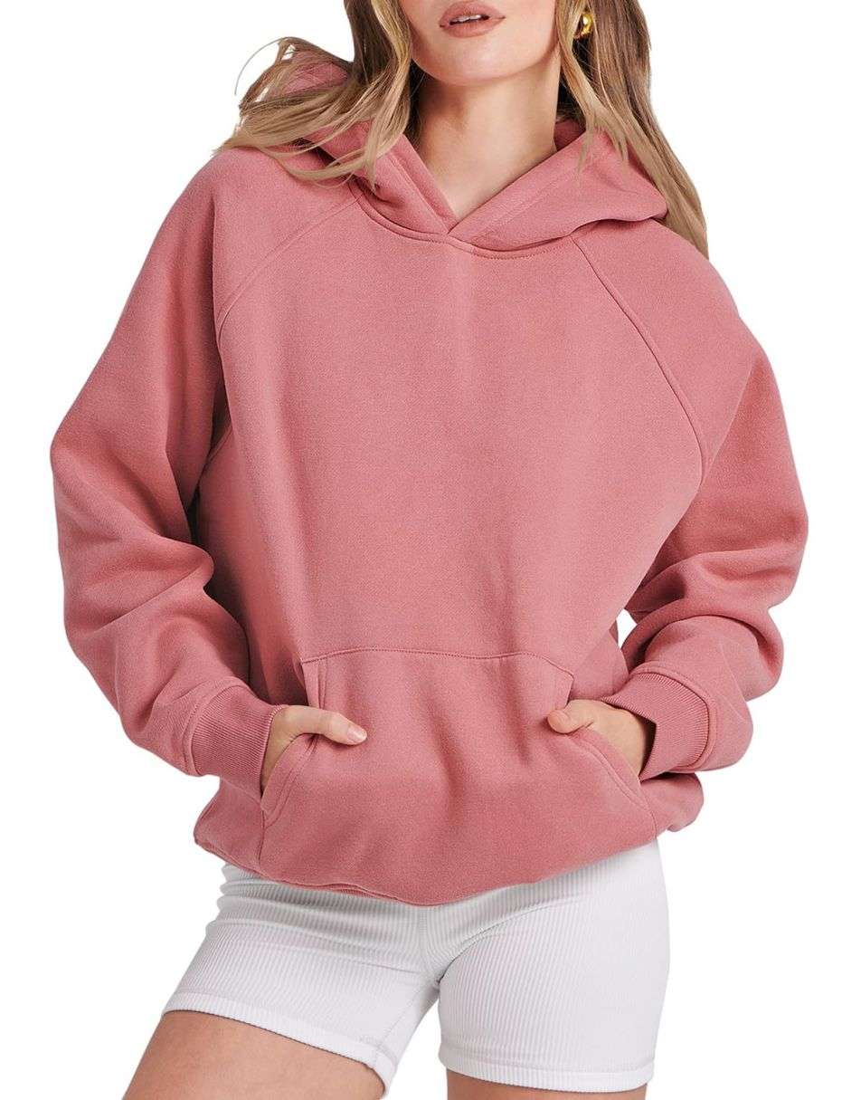 ANRABESS Women's Oversized Drop Shoulder Fleece Hoodie