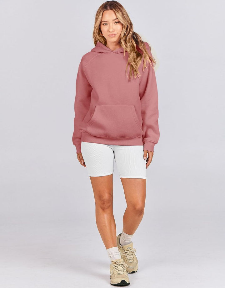 ANRABESS Women's Oversized Drop Shoulder Fleece Hoodie