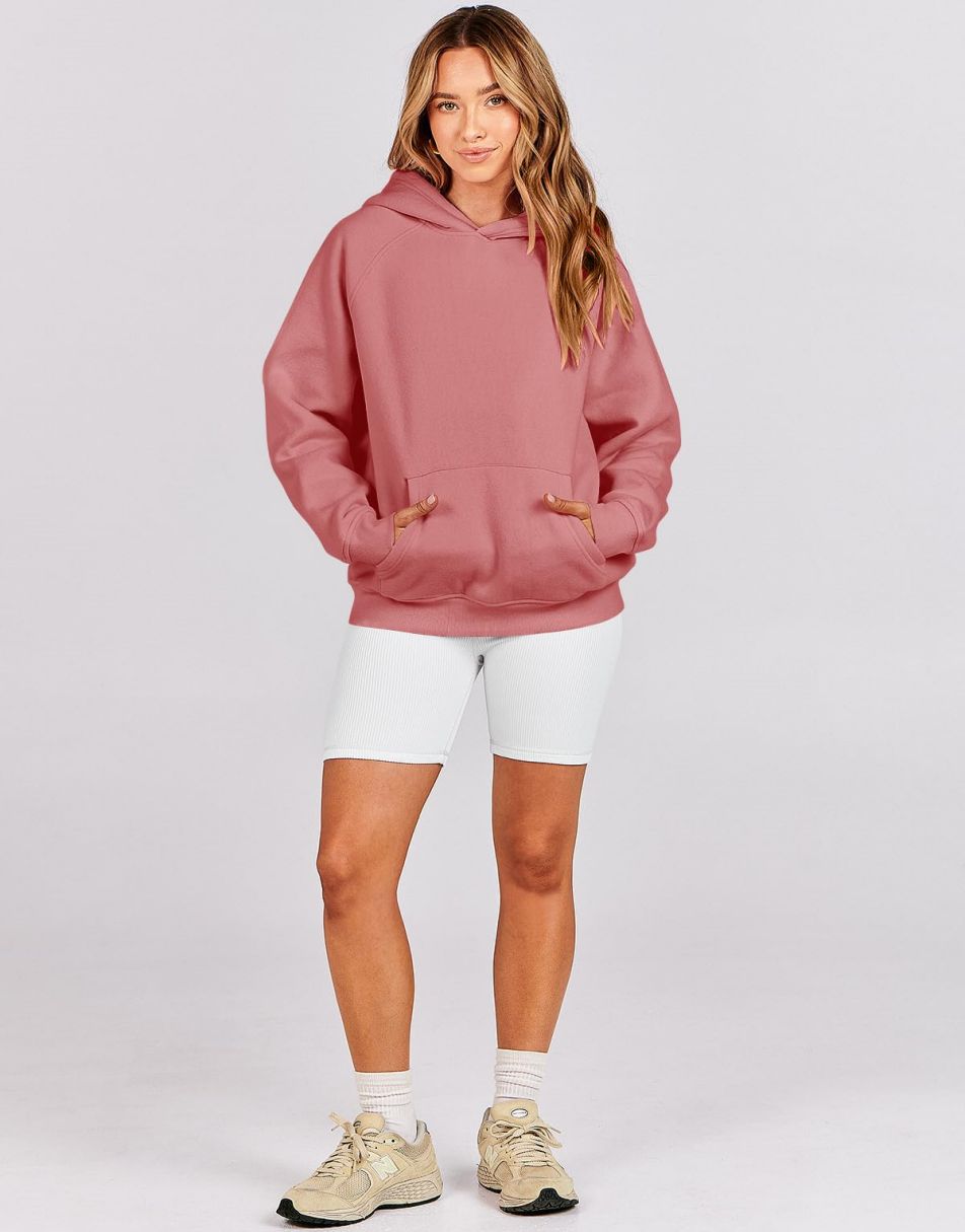 ANRABESS Women's Oversized Drop Shoulder Fleece Hoodie