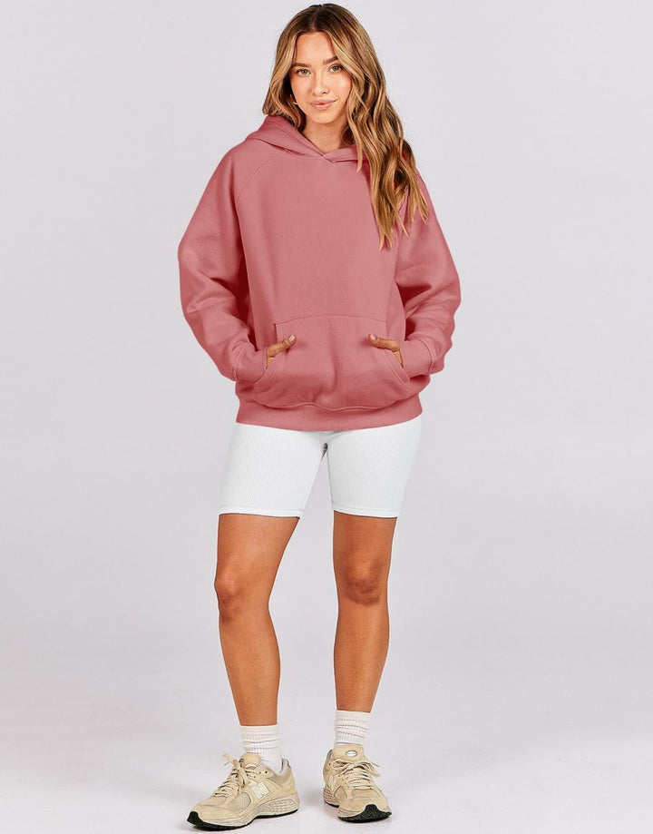 ANRABESS Women's Oversized Drop Shoulder Fleece Hoodie