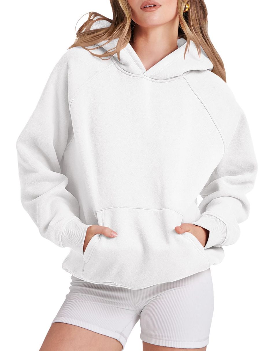 ANRABESS Women's Oversized Drop Shoulder Fleece Hoodie