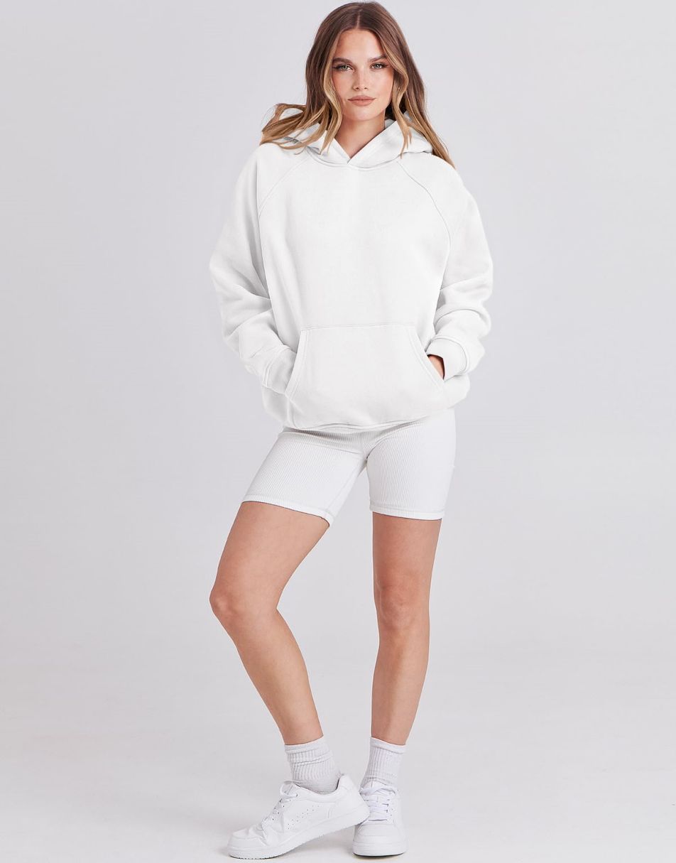 ANRABESS Women's Oversized Drop Shoulder Fleece Hoodie