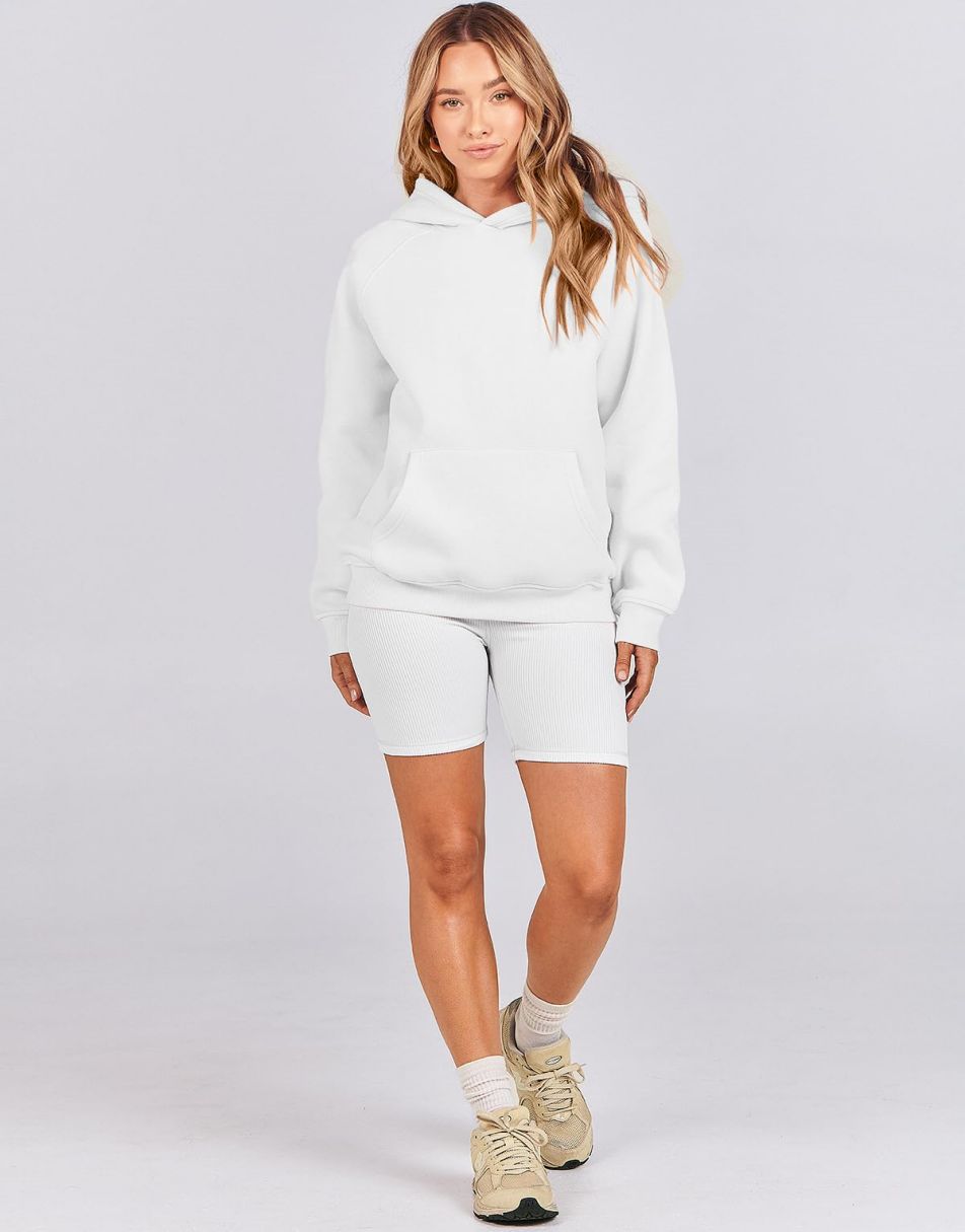 ANRABESS Women's Oversized Drop Shoulder Fleece Hoodie