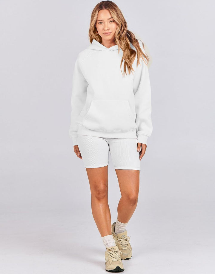 ANRABESS Women's Oversized Drop Shoulder Fleece Hoodie