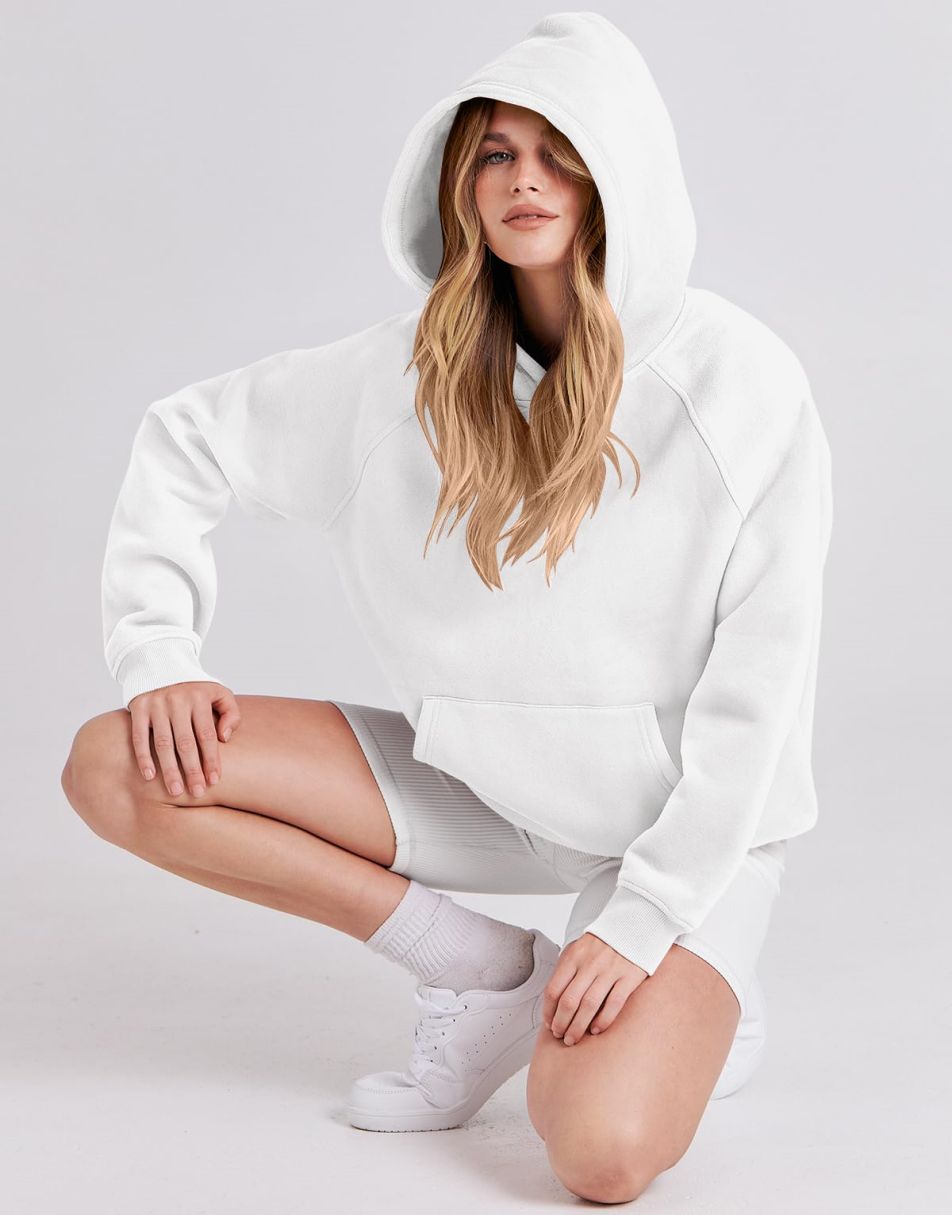 ANRABESS Women's Oversized Drop Shoulder Fleece Hoodie