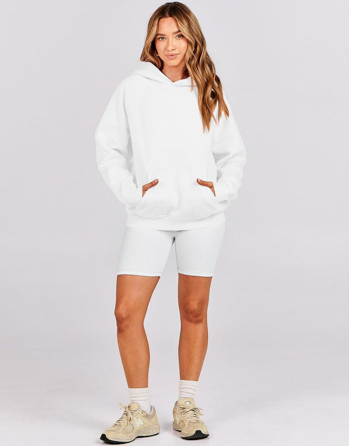 ANRABESS Women's Oversized Drop Shoulder Fleece Hoodie