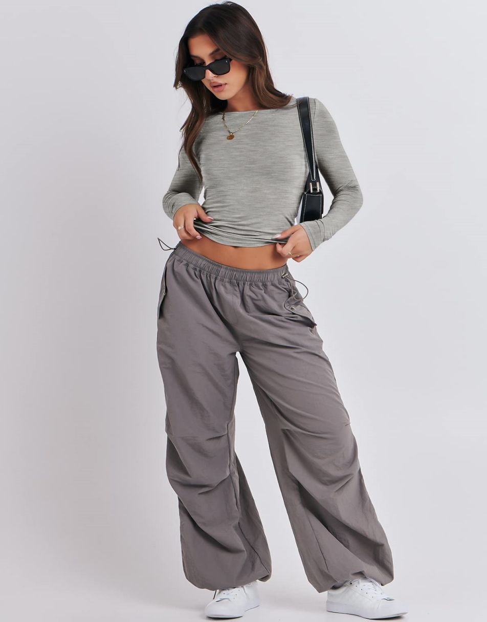 ANRABESS Women's Long Sleeve Slim Fit Crop Top