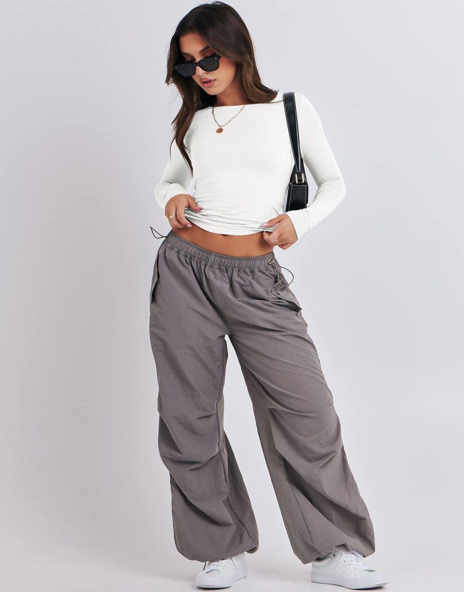 ANRABESS Women's Long Sleeve Slim Fit Crop Top