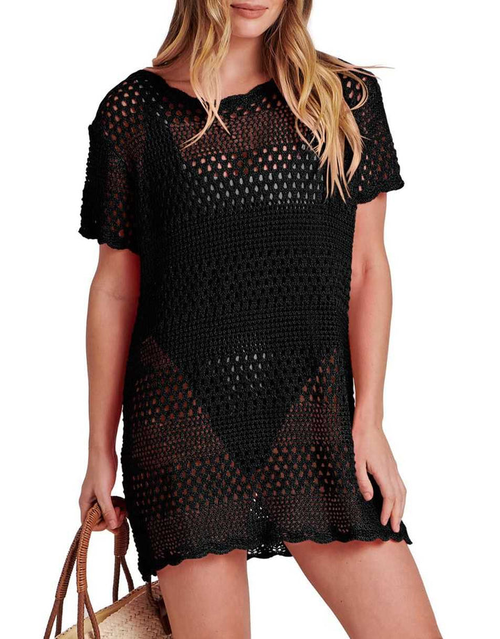 ANRABESS Women's Crochet Swim Cover Up Beach Dress