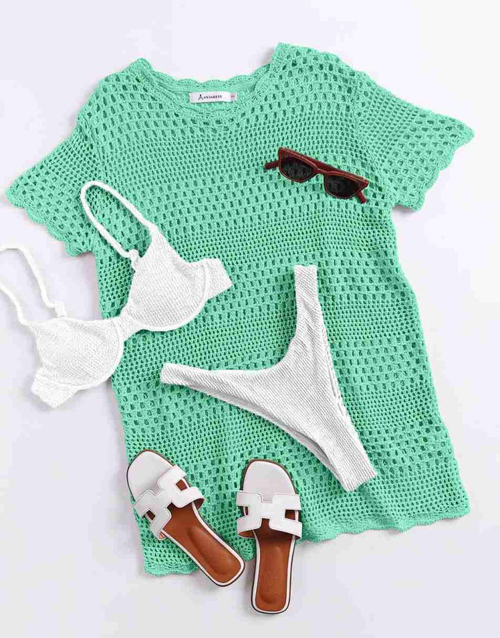 ANRABESS Women's Crochet Swim Cover Up Beach Dress