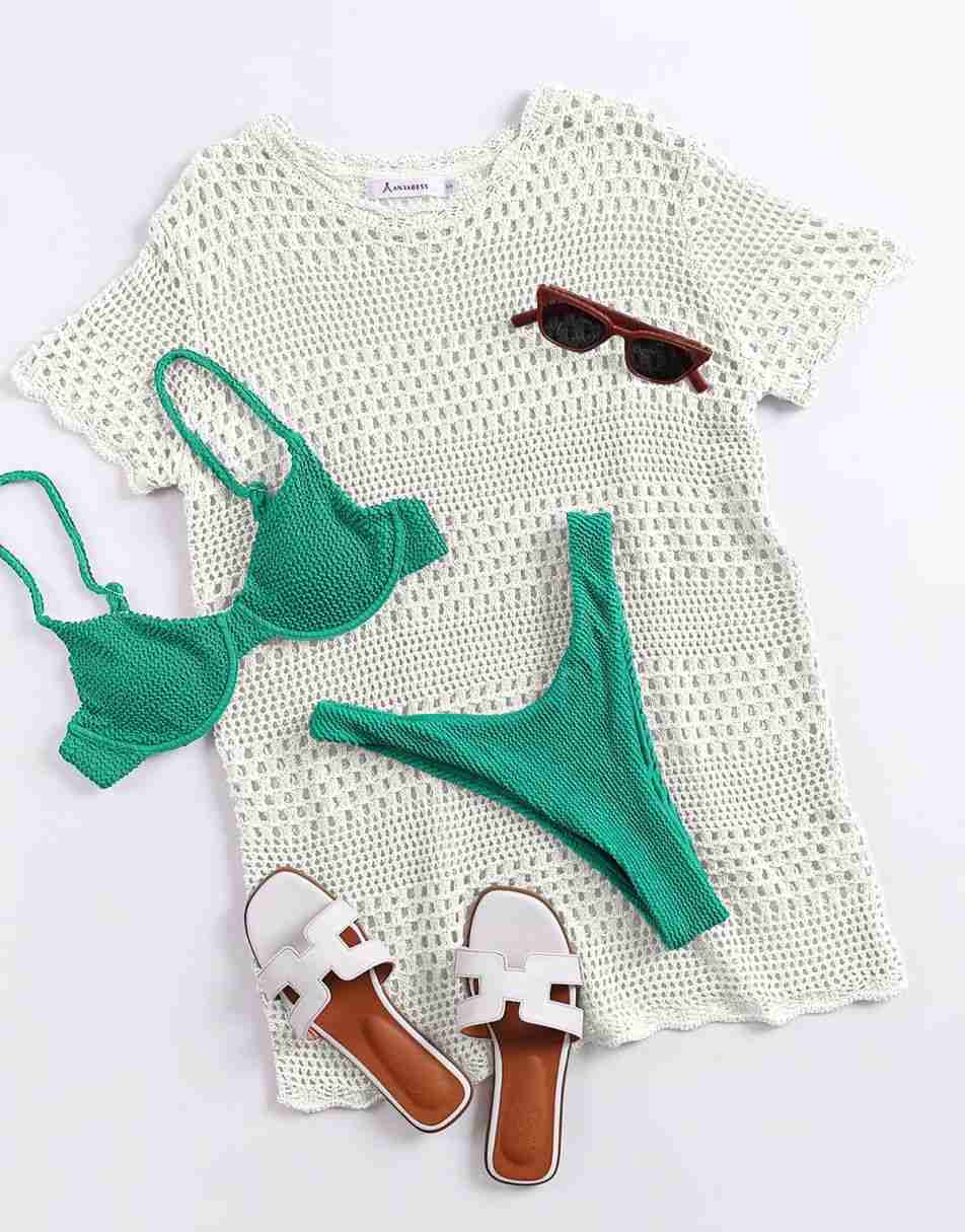 ANRABESS Women's Crochet Swim Cover Up Beach Dress