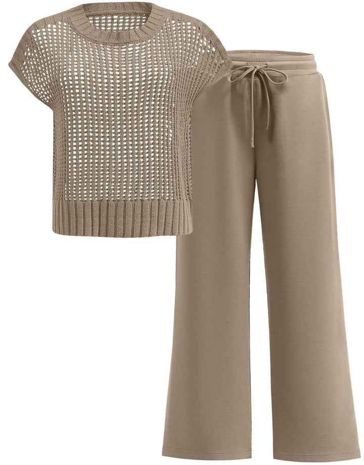 ANRABESS Crochet Two-Piece Set