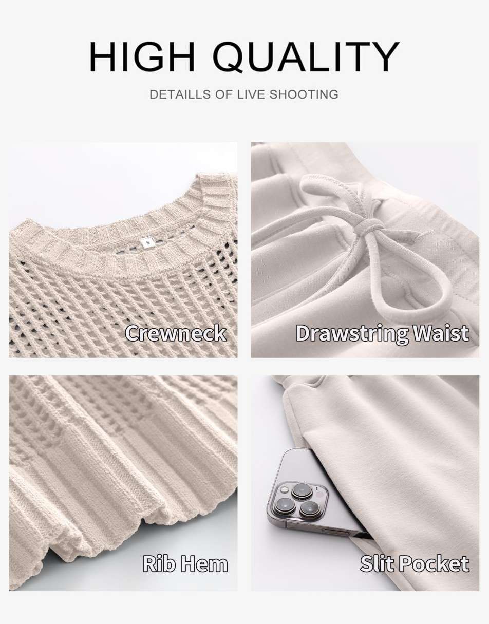 ANRABESS Crochet Two-Piece Set