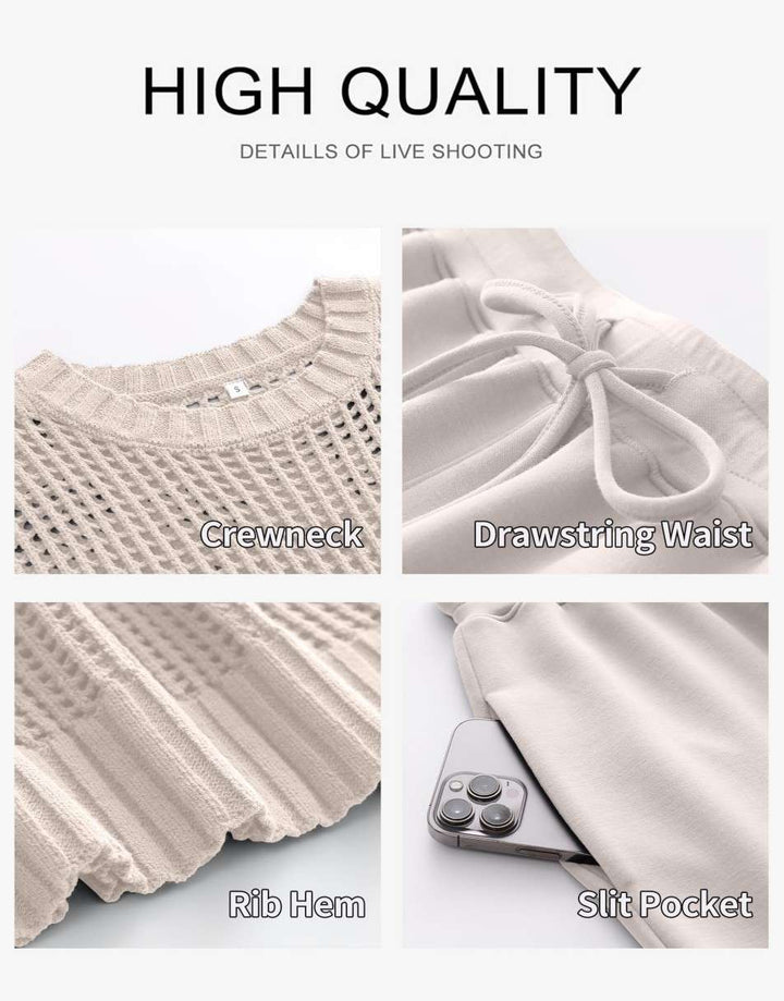 ANRABESS Crochet Two-Piece Set