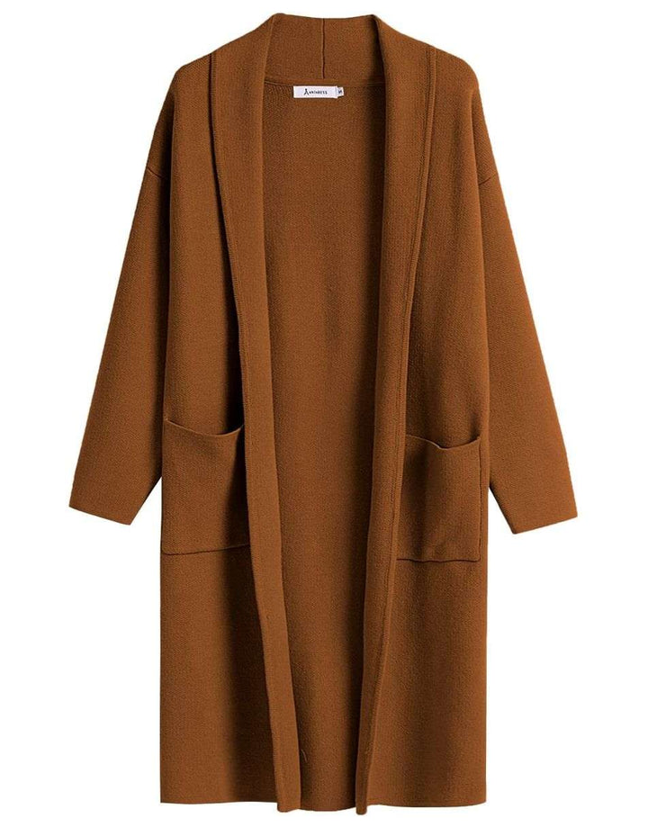 ANRABESS Women's Oversized Long Open Front Cardigan