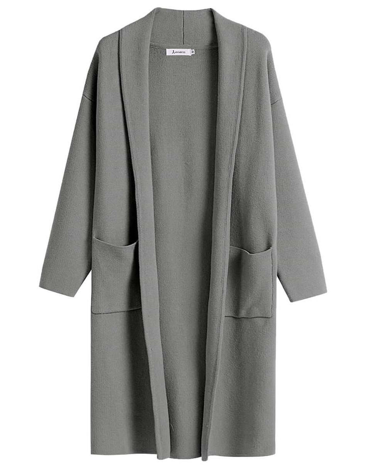 ANRABESS Women's Oversized Long Open Front Cardigan