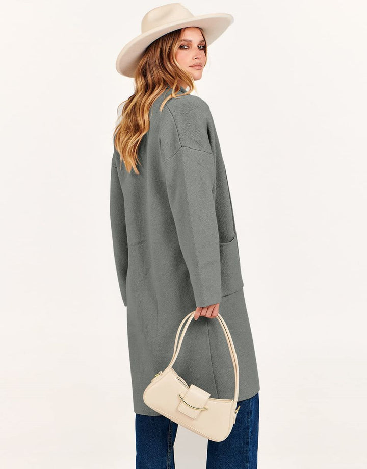 ANRABESS Women's Oversized Long Open Front Cardigan