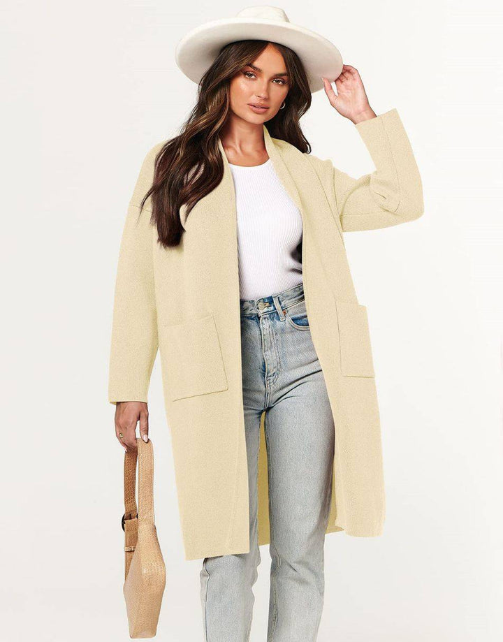 ANRABESS Women's Oversized Long Open Front Cardigan