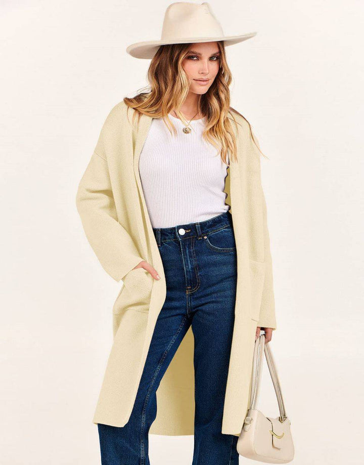 ANRABESS Women's Oversized Long Open Front Cardigan