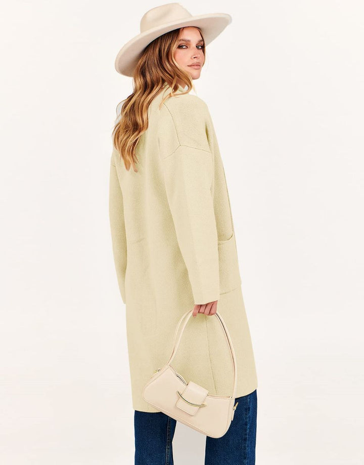 ANRABESS Women's Oversized Long Open Front Cardigan