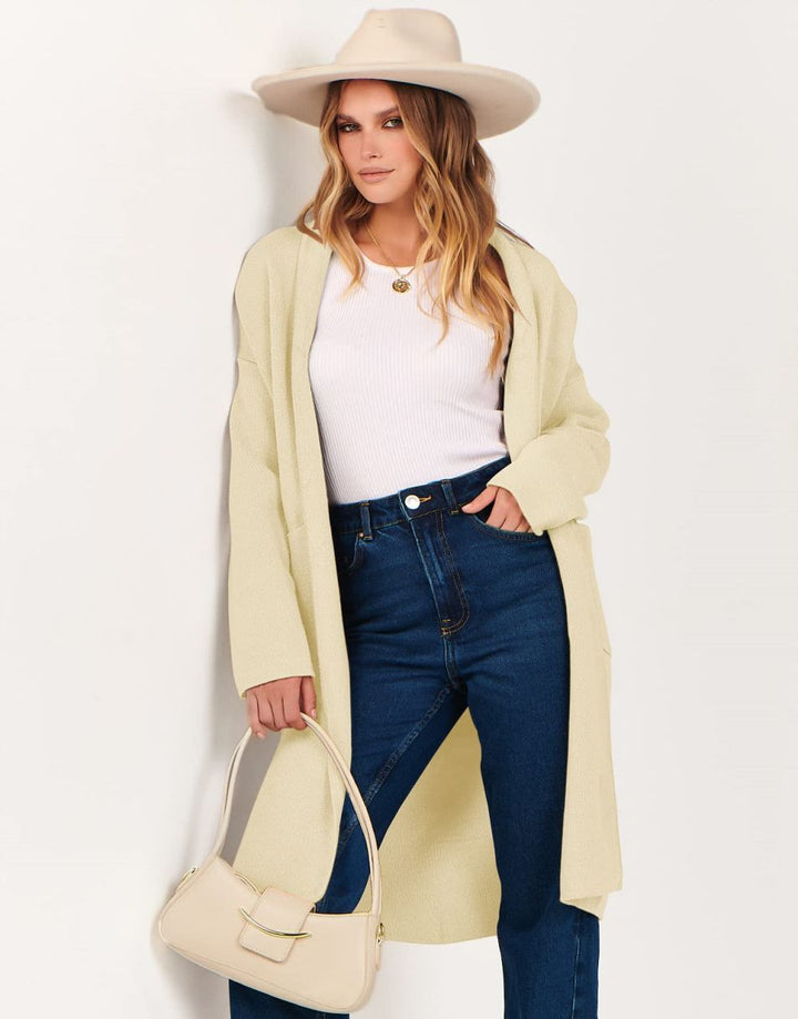 ANRABESS Women's Oversized Long Open Front Cardigan