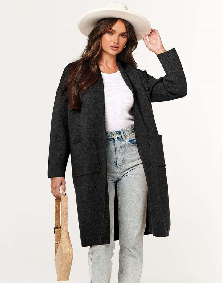 ANRABESS Women's Oversized Long Open Front Cardigan