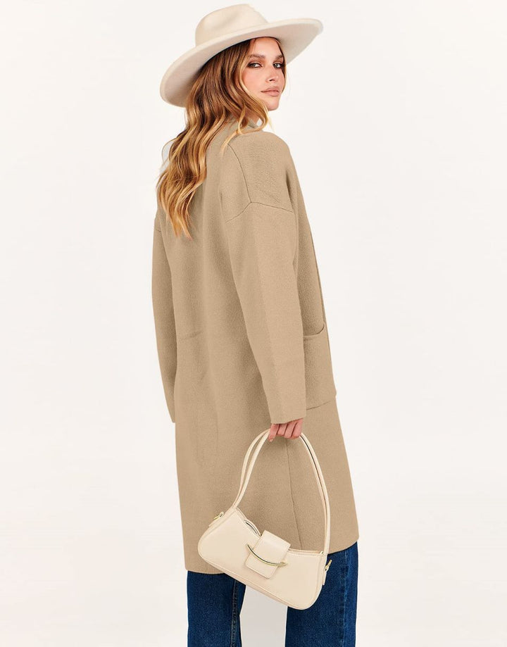 ANRABESS Women's Oversized Long Open Front Cardigan