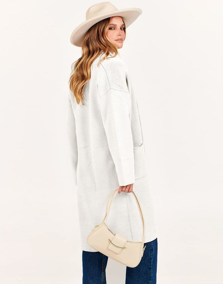 ANRABESS Women's Oversized Long Open Front Cardigan