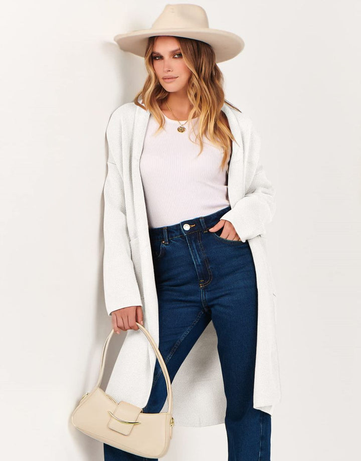 ANRABESS Women's Oversized Long Open Front Cardigan
