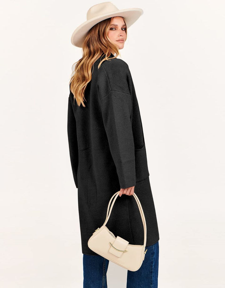 ANRABESS Women's Oversized Long Open Front Cardigan